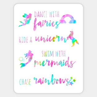 Fairies, Unicorns, Mermaids and Rainbows Sticker